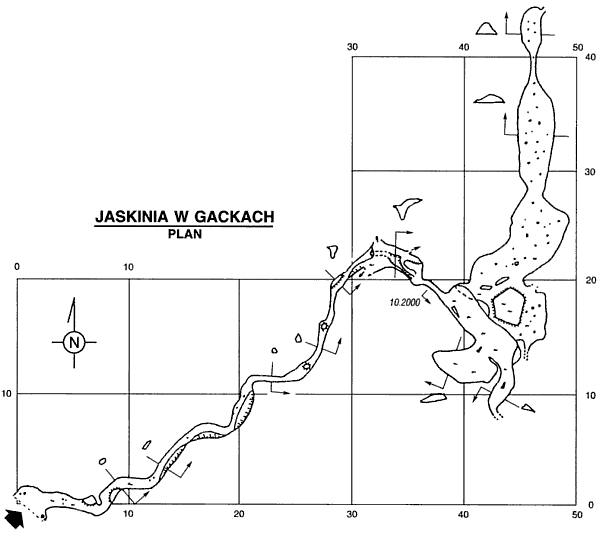 Plan Jaskini w Skorocicach u Ujcia Doliny