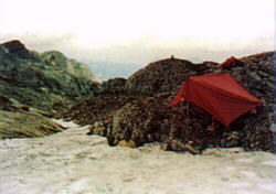 The tent near the entrance to P-35 , photo A. Zyworonek