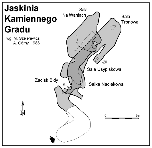 Plan Jaskini Kamiennego Gradu.