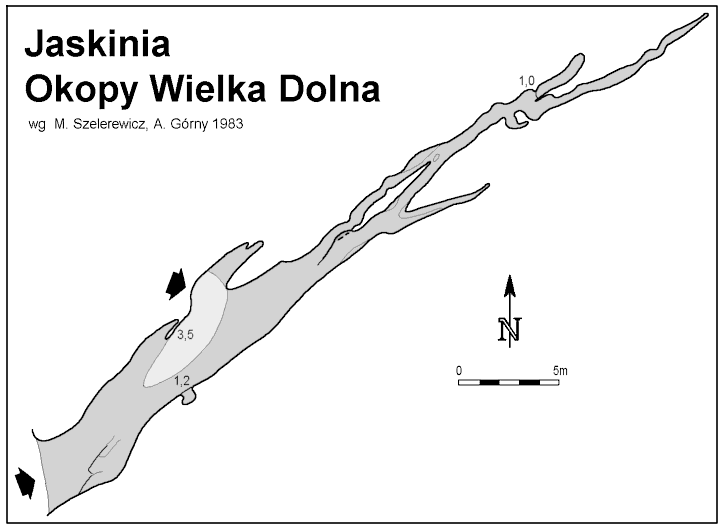 Plan Jaskini Okopy Wielka Dolna