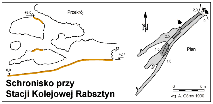 Plan i przekroj schroniska