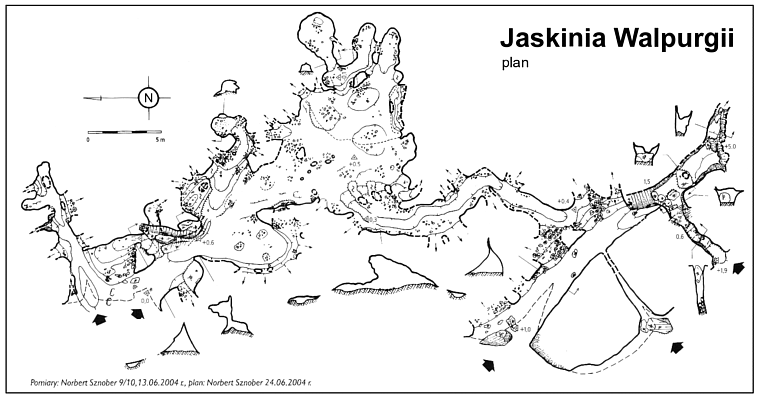 Plan Jaskini Pod Sokola Gora (Pochylej)