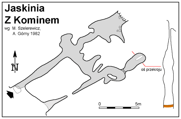 Plan Jaskini Z Kominem