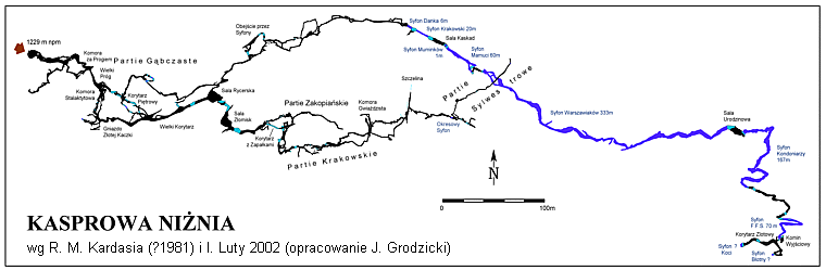 plan Jaskini Kasprowej Nizniej